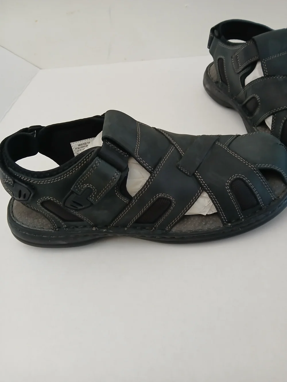 Men's Black Leather  Sandals Size 13 New $25